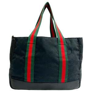 GUCCI Black Leather Tote Bag